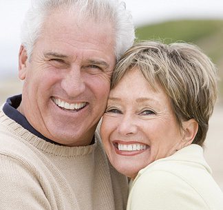 Happy couple bot with wide beautiful smiles