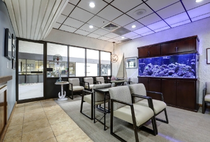 dental office waiting room at Wood Family Dentistry in Tempe, AZ